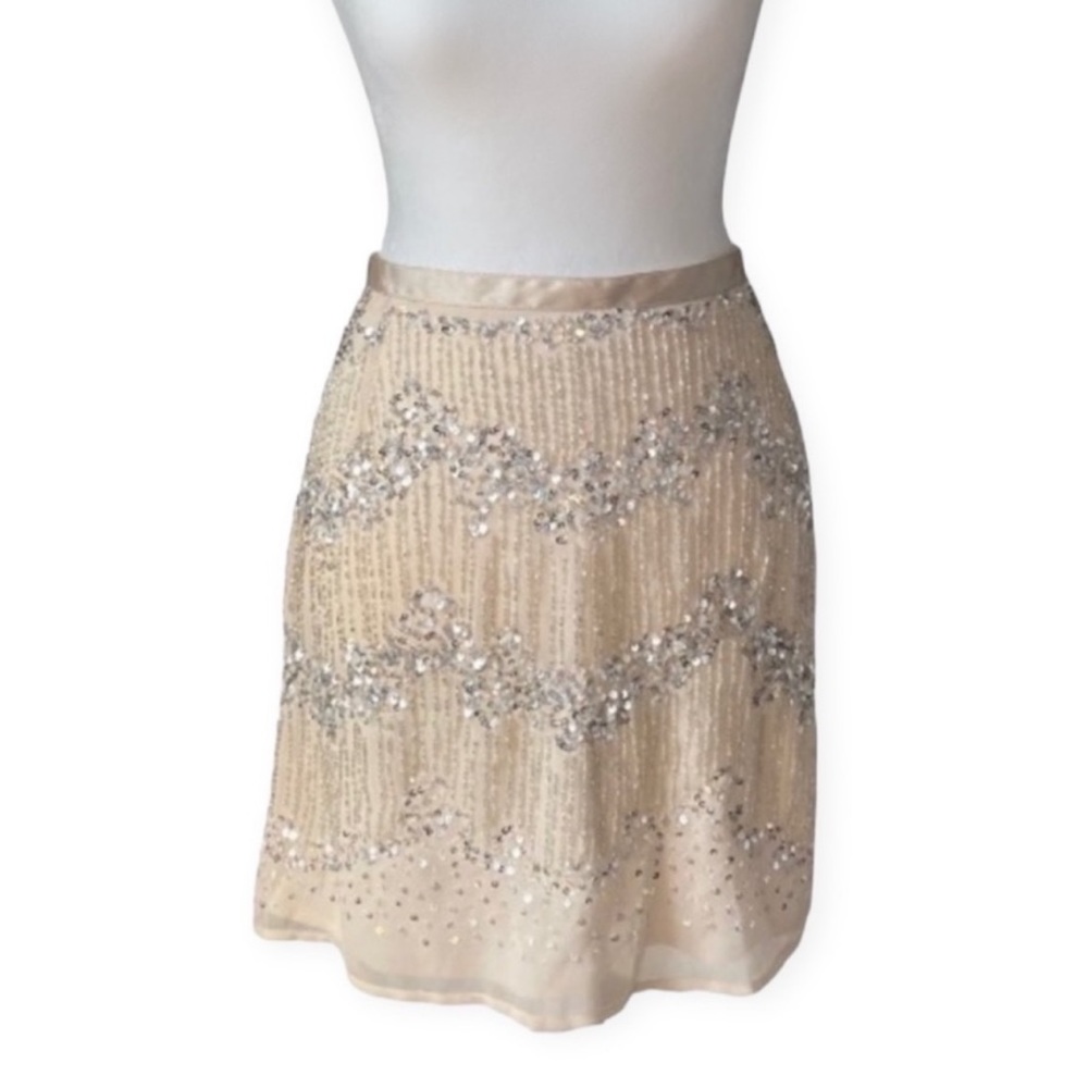 H&M Beaded + Sequins Cocktail Skirt size women's 8 - Great Gatsby 20s Vibes